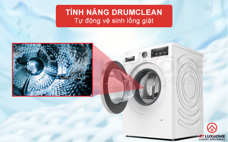Kích hoạt Drum Clean để tự động vệ sinh sạch sẽ lồng giặt