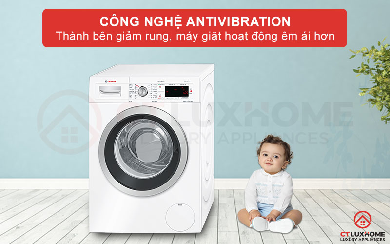 Công nghệ AntiVibration giúp giảm độ ồn hai bên thành máy