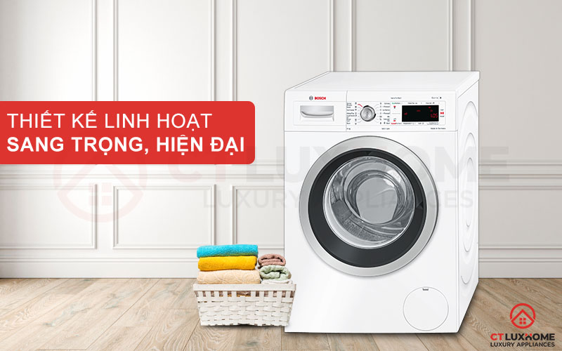 Máy giặt Bosch WAW28440SG được thiết kế sang trọng, kiểu dáng linh hoạt và hiện đại