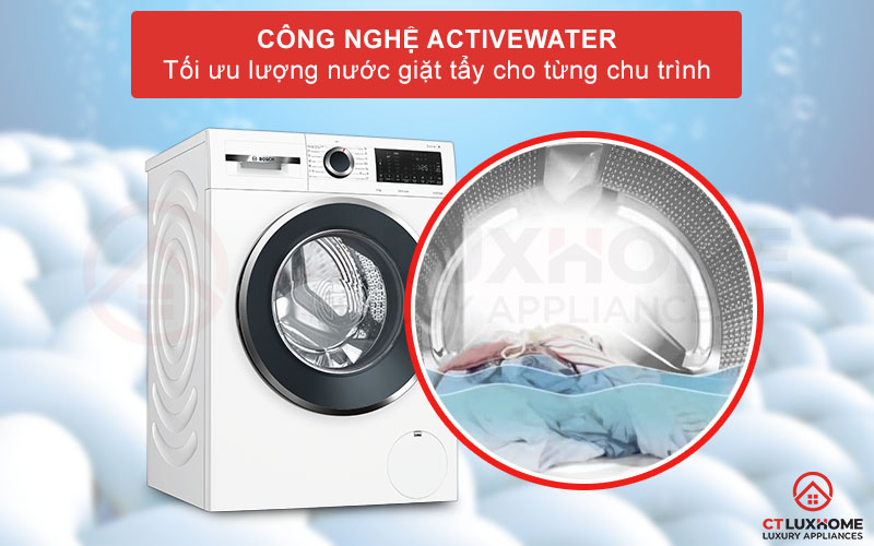 Tối ưu lượng nước giặt từng chu trình nhờ công nghệ ActiveWater