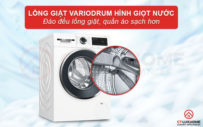 Phân phối nước hiệu quả với thiết kế lồng giặt VarioDrum