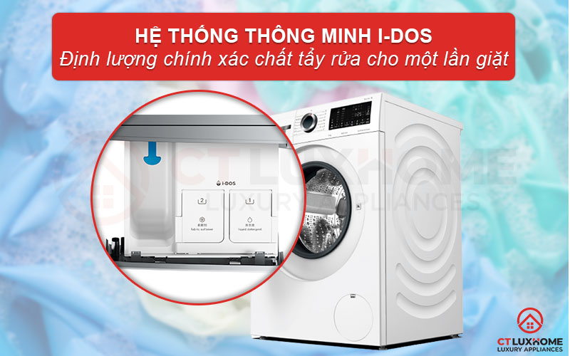 Hệ thống thông minh i-DOS giúp định lượng chính xác chất tẩy rửa.