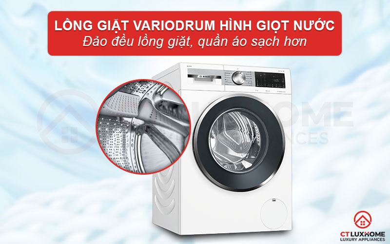 Phân phối nước hiệu quả với lồng giặt VarioDrum