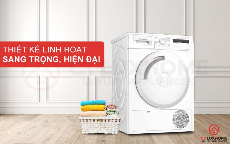 Máy sấy Bosch WTH83008SG serie 4 Heatpump sở hữu kiểu dáng đứng độc lập