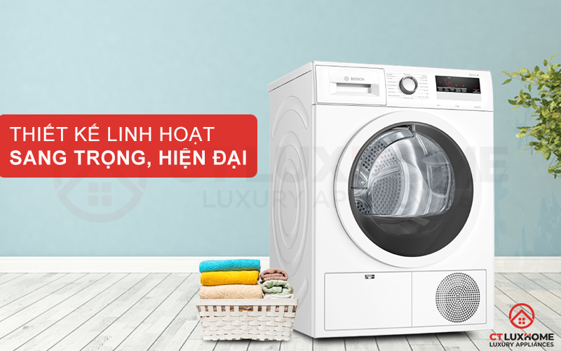 Máy sấy Bosch WTH85V0GPL thiết kế linh hoạt, sang trọng