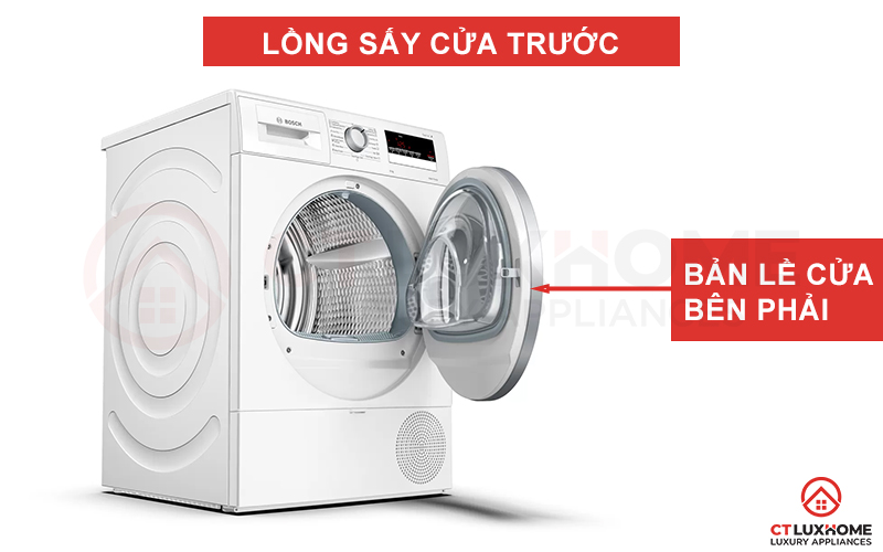 Lồng sấy cửa trước thuận tiện cho việc đóng mở máy