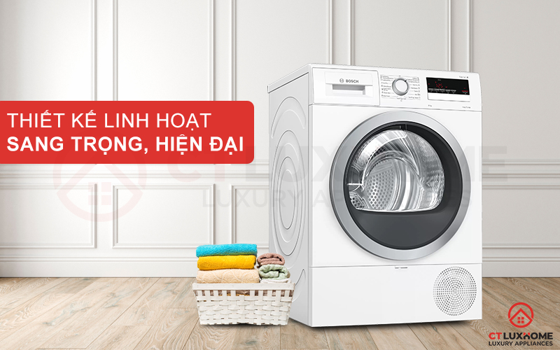 Máy sấy Bosch WTR85V00SG thiết kế linh hoạt, sang trọng, hiện đại