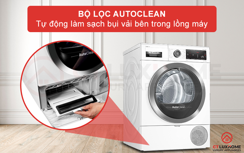 Tự động dọn sạch bụi vải sau quá trình sấy với bộ lọc AutoClean
