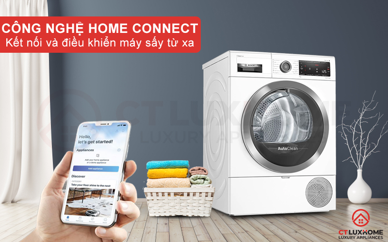 Kết nối và điều khiển máy sấy thông qua công nghệ Home Connect