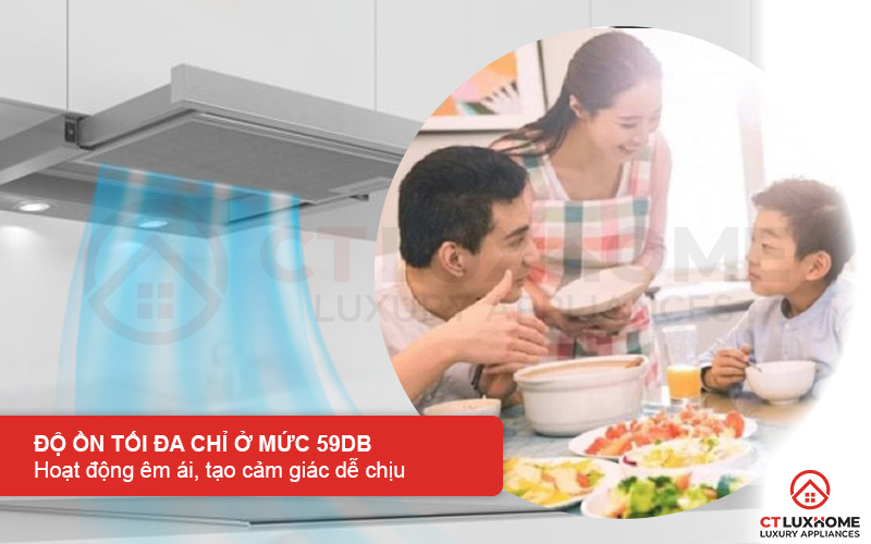 Độ ồn tối đa 59dB tạo cảm giác dễ chịu, không gây khó chịu khi sử dụng