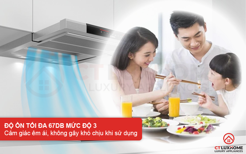 Độ ồn tối đa 67dB ở mức tăng cường tạo sự êm ái, không gây khó chịu cho người dùng