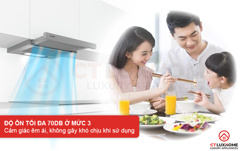 Độ ồn tối đa 70dB mức 3 không gây khó chịu cho người dùng