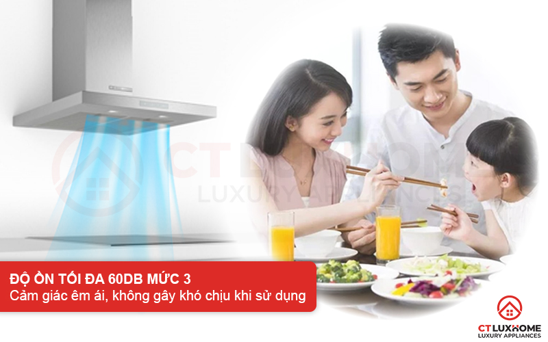 Độ ồn ở ngưỡng 60dB tạo sự êm ái, không quá khó chịu khi sử dụng