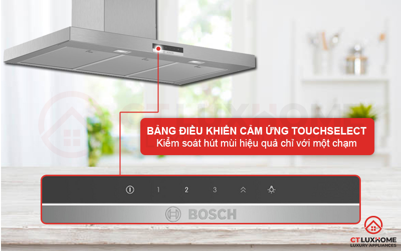 Kiểm soát máy hút mùi hiệu quả với bảng điều khiển cảm ứng TouchSelect