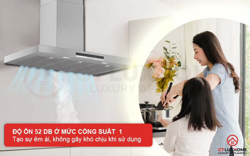 Độ ồn 52dB ở mức công suất 1 tạo cảm giác êm ái, không gây khó chịu khi dùng
