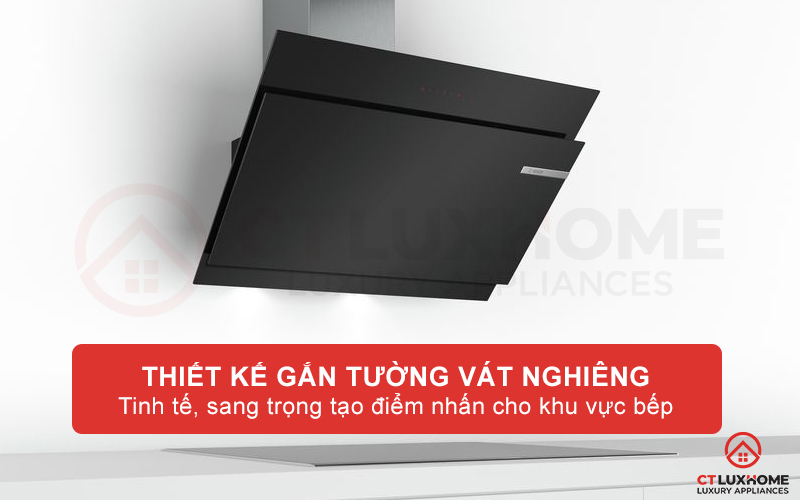 Bề mặt kính cường lực đen, sáng bóng, mang lại sự thẩm mỹ và cao cấp cho căn bếp gia đình. 