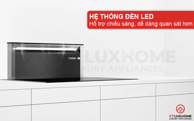 Hệ thống đèn LED chiếu sáng, dễ dàng quan sát căn bếp khi sử dụng