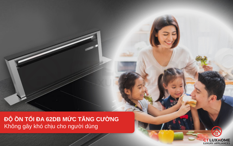 Độ ồn phát ra mức 62dB không gây khó chịu cho người dùng