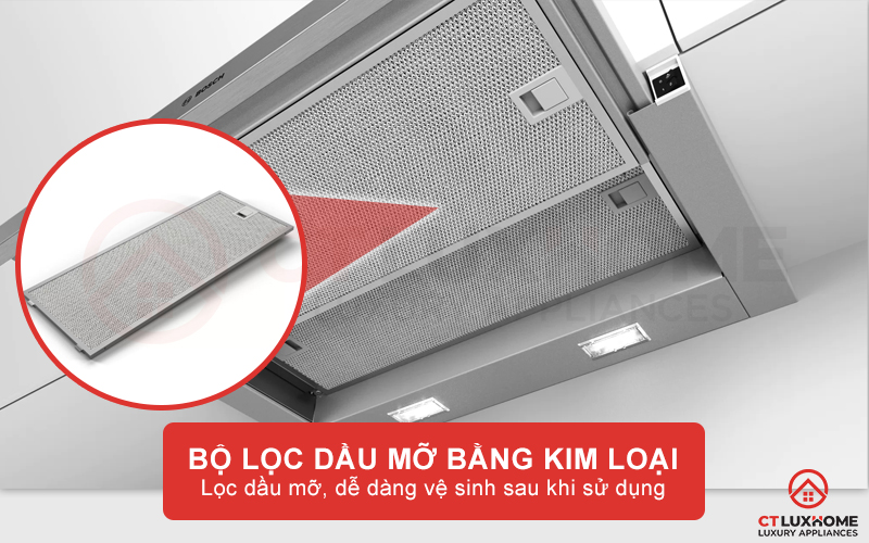 Đảm bảo hiệu suất hút tối đa với bộ lọc dầu mỡ và chất rắn bằng kim loại