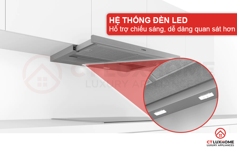 Máy hút mùi âm tủ bosch DFM094W53 có 2 đèn LED