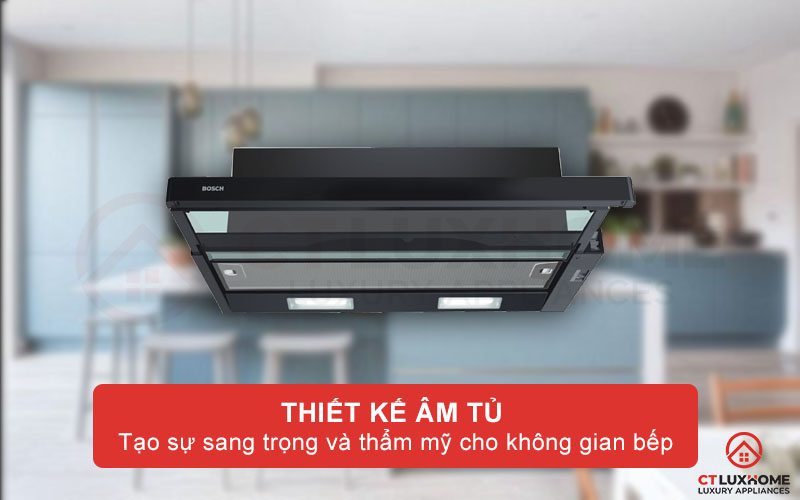 Máy hút mùi Bosch âm tủ DFT63CA61B thiết kế tinh tế tạo thẩm mỹ cao cho không gian bếp