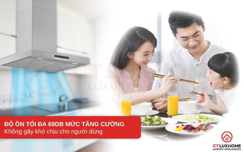 Không gian yên tĩnh, không gây khó chịu với độ ồn tối đa là 69dB