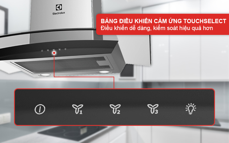 Kiểm soát máy hút mùi hiệu quả hơn với bảng điều khiển cảm ứng TouchSelect
