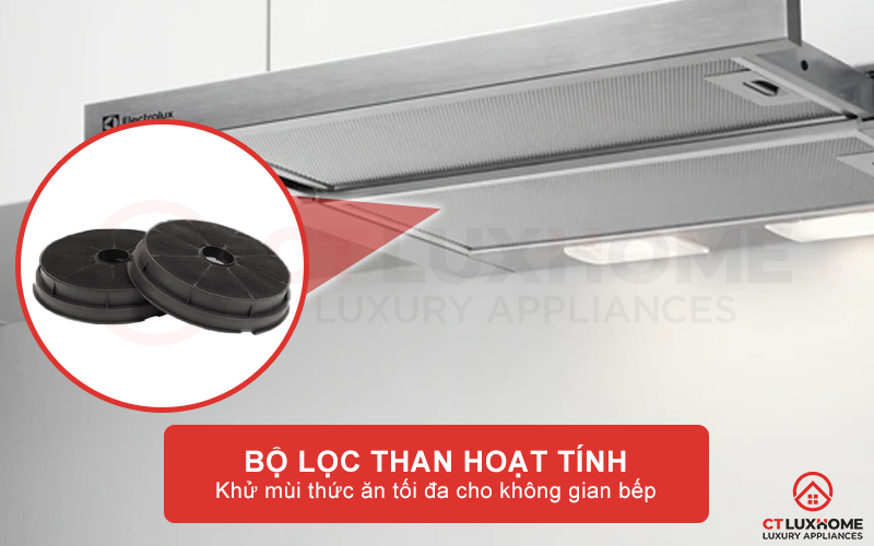 Loại bỏ mùi tối đa với chế độ hút bằng than hoạt tính được tích hợp trong bộ lọc 