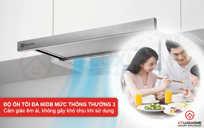 Độ ồn tối đa 60dB tạo cảm giác dễ chịu, không gây khó chịu khi sử dụng