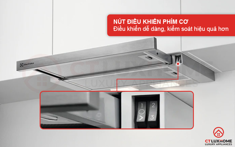 Dễ dàng chọn các chế độ hút với nút điều khiển phím cơ