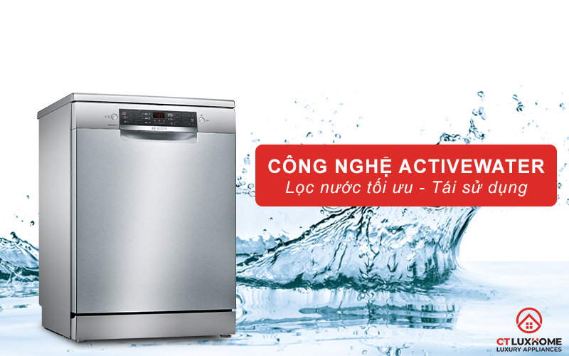 Công nghệ ActiveWater quản lý và điều chỉnh tối ưu lượng nước rửa cho mỗi chu trình.
