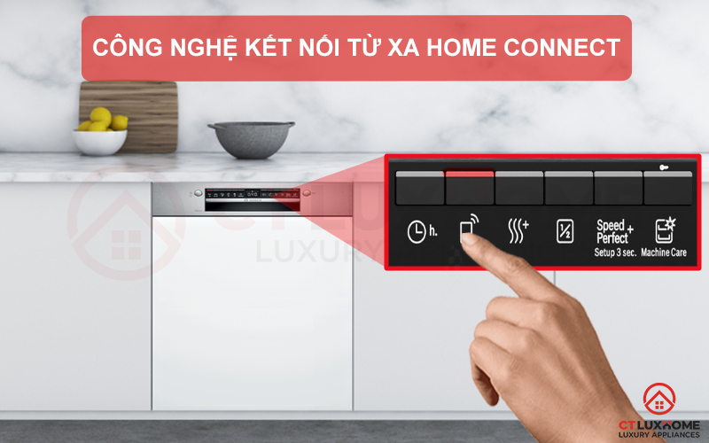 Kết nối với thiết bị di động và điều khiển hoạt động của máy từ xa thông qua ứng dụng Home Connect
