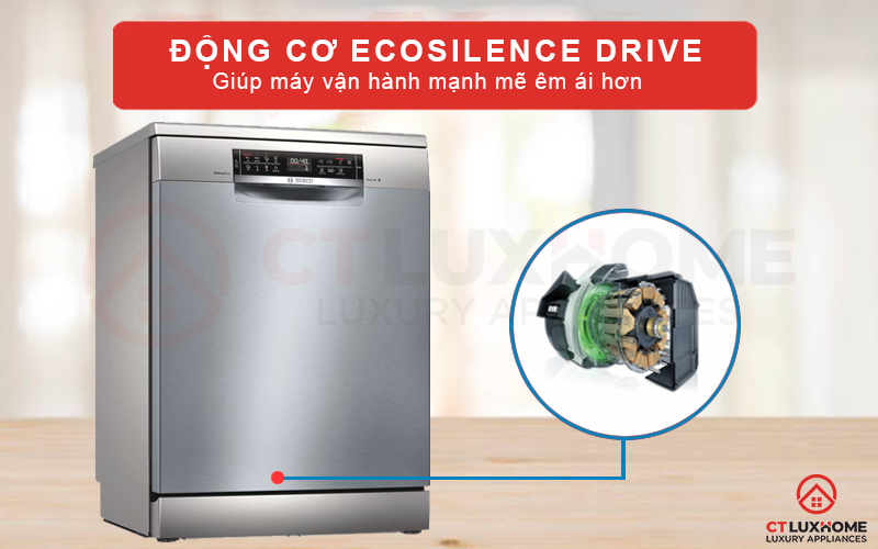 Động cơ không chổi than và dây roăng liên kết giúp máy vận hành êm ái.