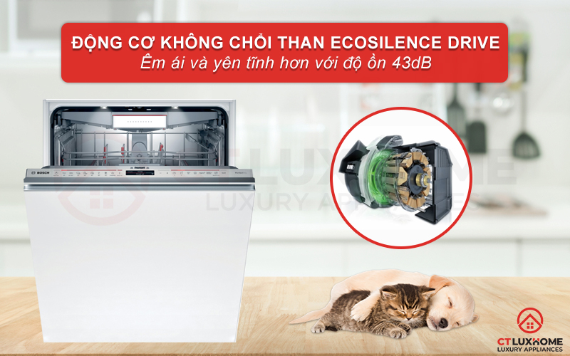 Động cơ không chổi than giúp máy hoạt động êm ái hơn.