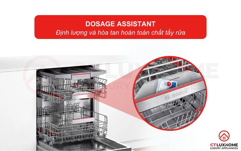 Định lượng và hòa tan hoàn toàn chất tẩy rửa hơn nhờ hệ thống Dosage Assistant
