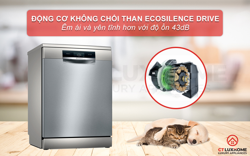 Động cơ EcoSilence Drive giúp máy vận hành êm ái và mạnh mẽ hơn.