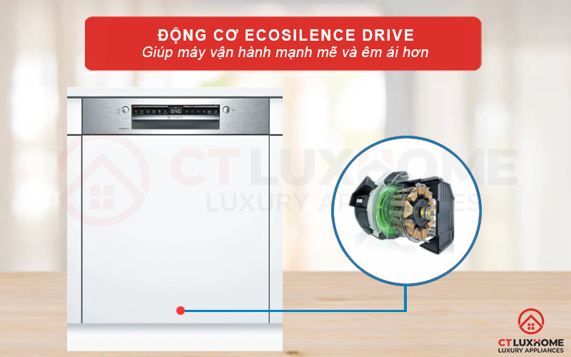 Động cơ EcoSilence Drive giúp vận hành máy êm ái và mạnh mẽ hơn.