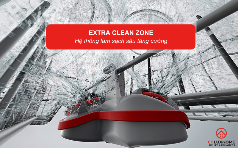 Hệ thống thủy lực Extra Clean Zone tăng áp suất rửa giàn giữa, bát đĩa sạch hơn