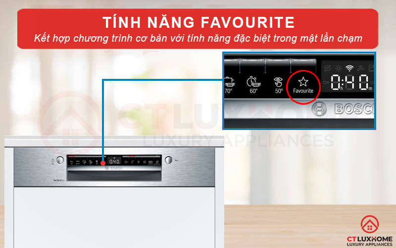 Chương trình Favourite kết hợp chương trình cơ bản và tính năng đặc biệt trong một nút nhấn.