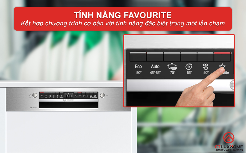 Kết hợp chương trình cơ bản với tính năng đặc biệt trong một nút nhấn Favourite.