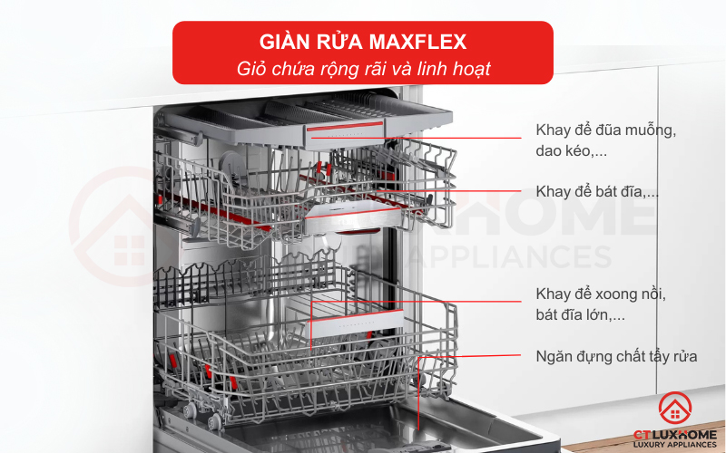 Giỏ chứa MaxFlex mang đến không gian chứa rộng hơn và sự linh hoạt