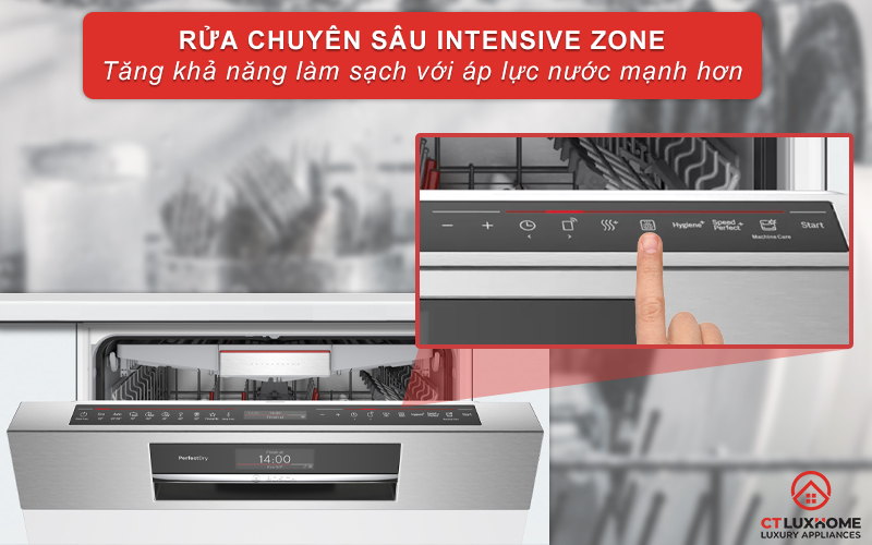 Tính năng rửa chuyên sâu Intensive Zone rửa chuyên sâu giàn dưới cùng.