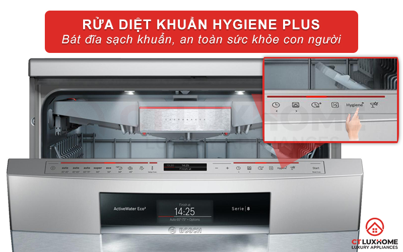Rửa diệt khuẩn giúp bát đĩa sạch khuẩn, an toàn hơn.