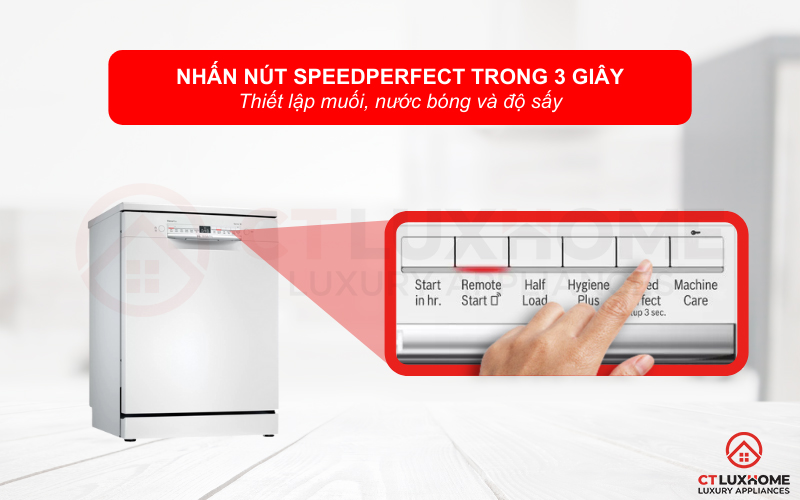 Lựa chọn SpeedPerfect giúp tăng tốc độ rửa, tiết kiệm đến 66% thời gian rửa