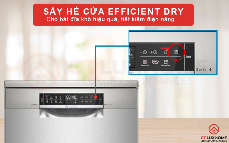 Sấy hé cửa giúp tiết kiệm điện năng tối đa.