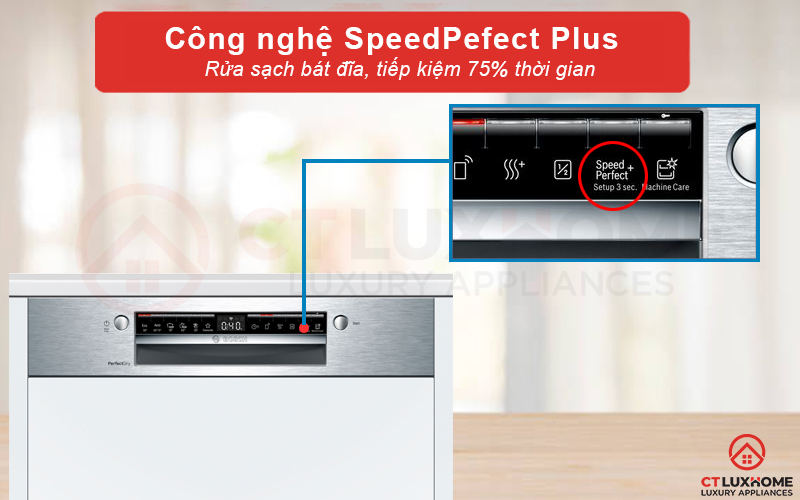 Lựa chọn SpeedPerfect Plus giúp tăng tốc độ rửa, tiết kiệm đến 75% thời gian.