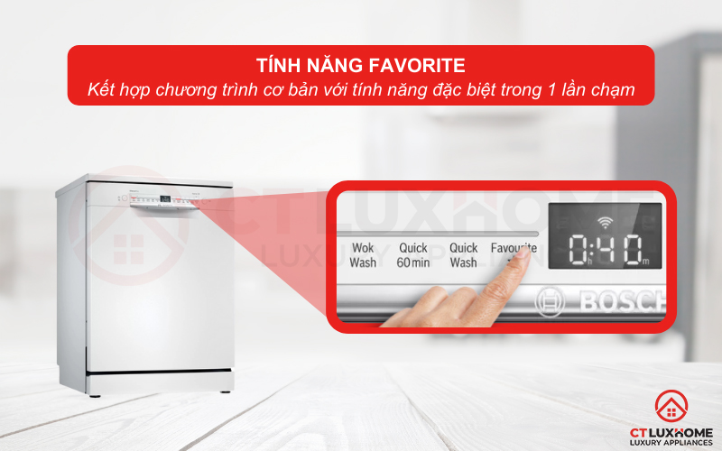 Kết hợp chương trình cơ bản và tính năng đặc biệt trong một nút nhấn Favourite