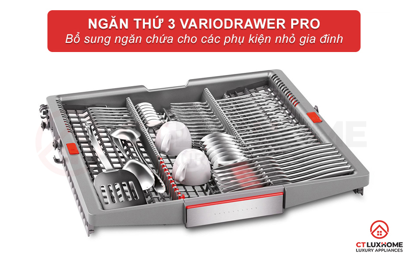 Bổ sung thêm ngăn chứa thứ 3 VarioDrawer Pro đựng các vật dụng nhỏ.