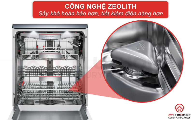 Công nghệ Zeolith giúp sấy khô hoàn hảo, tiết kiệm điện năng hơn.