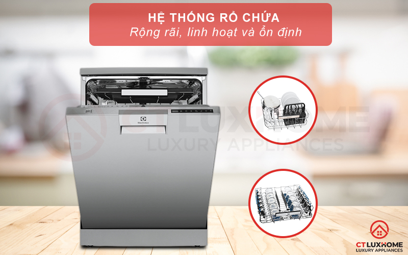 Hệ thống giỏ chứa rộng rãi 